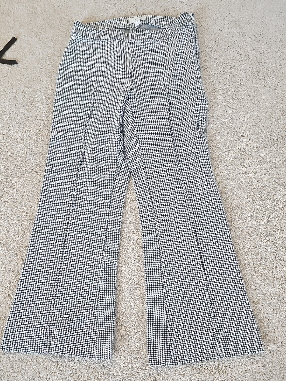 Black & White Houndstooth Wide-Leg Pants